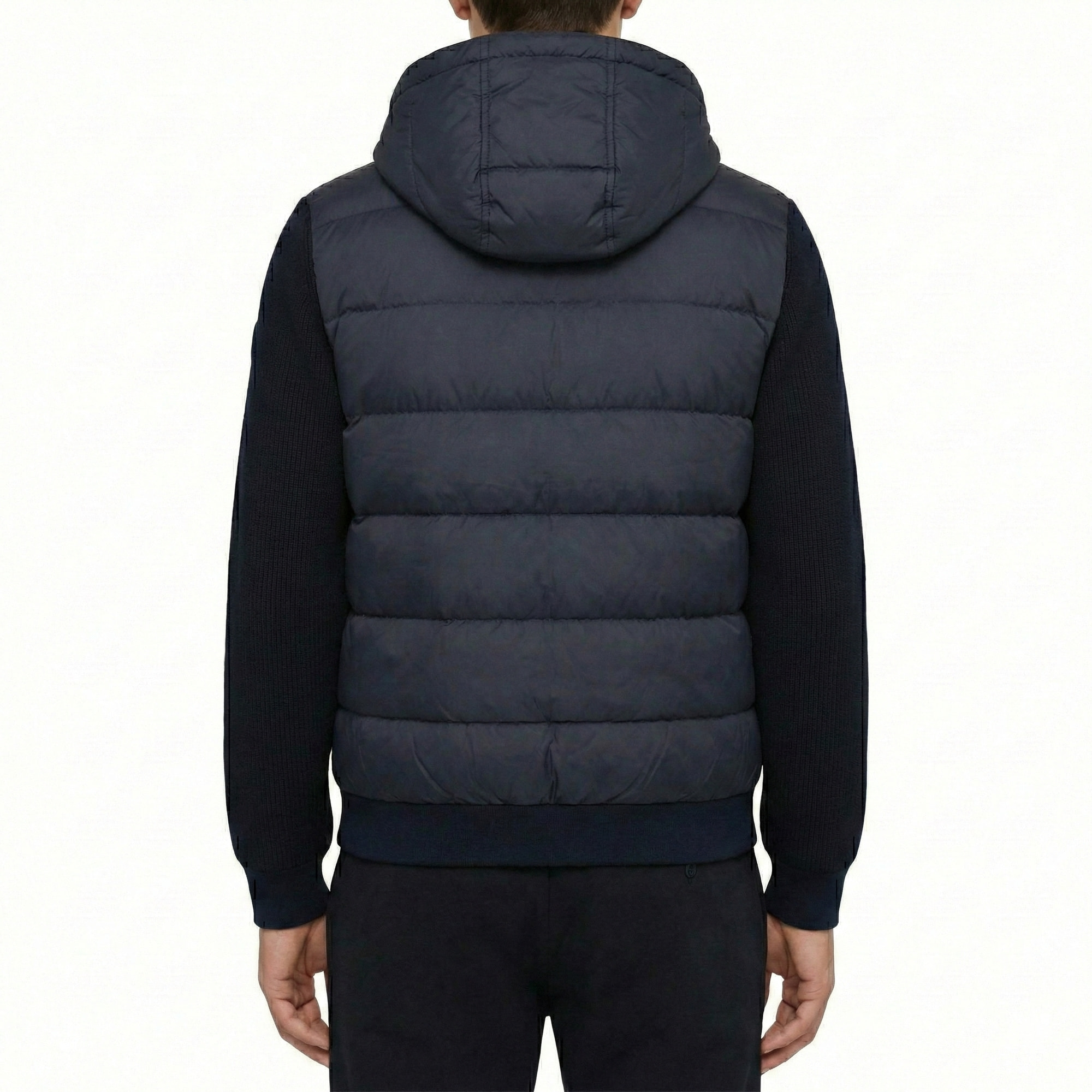 Giubbino con cappuccio e maniche in maglia