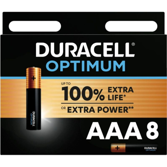 Pile DURACELL LR03 AAA Lot 8 piles OPTIMUM