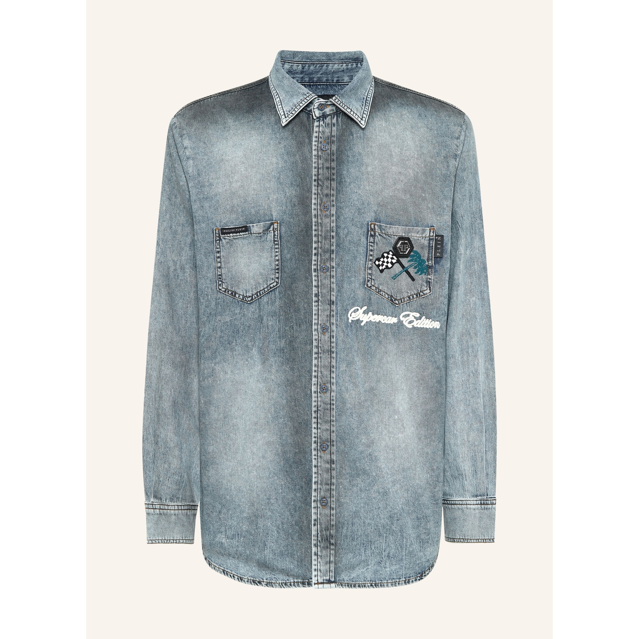 PHILIPP PLEIN Denim Shirt RACING