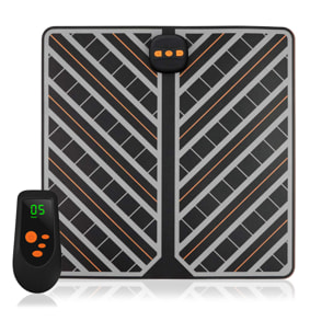 Stimolatore per piedi portatile EMS pieghevole con telecomando. Massaggiatore per migliorare la circolazione dei piedi.