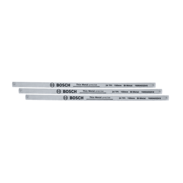 3 lames de scie à métaux de 150 mm à 24 dpp - BOSCH - 1600A032UL