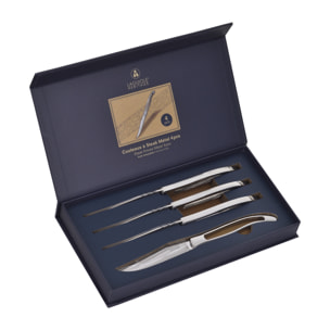 Coffret de couteaux en métal x 4 Laguiole Héritage