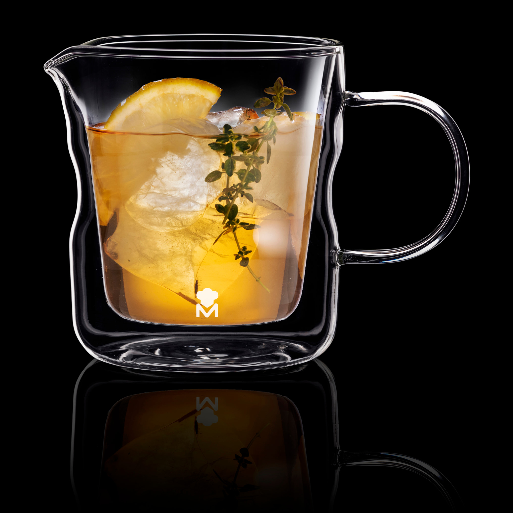 Jarra de leche de 450ml mixology de doble pared en borosilicato masterpro