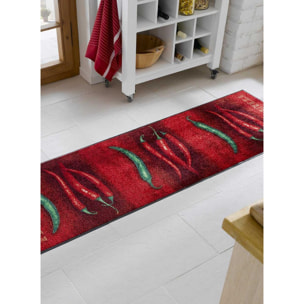 Tapis de couloir tissé motif floral HURE