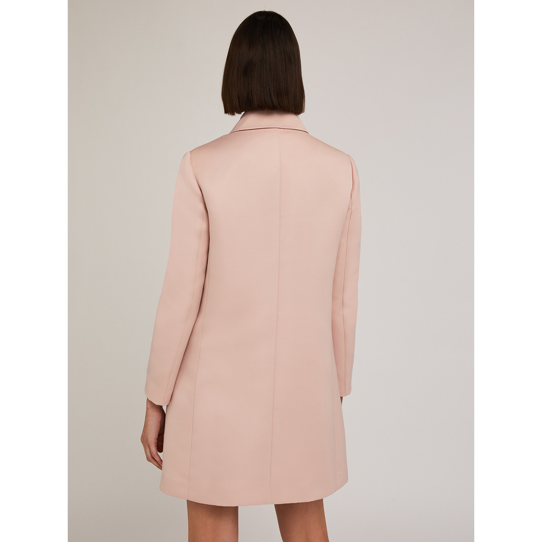 Motivi - Cappotto monopetto in raso duchesse - Rosa cipria