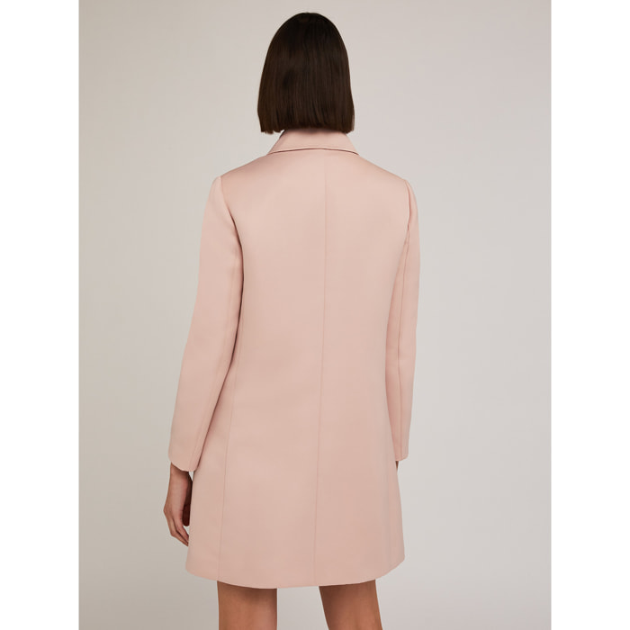 Motivi - Cappotto monopetto in raso duchesse - Rosa cipria
