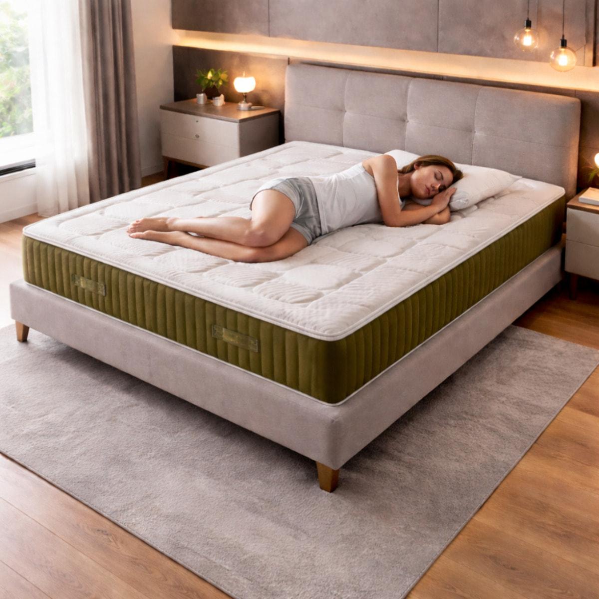 Materasso Urano Matrimoniale 800 Molle Insacchettate e Memory H26 Sfoderabile 180x200 (Tessuto Antistress Action - Antiacaro - Anallergico - Antibatterico - Ergonomico)