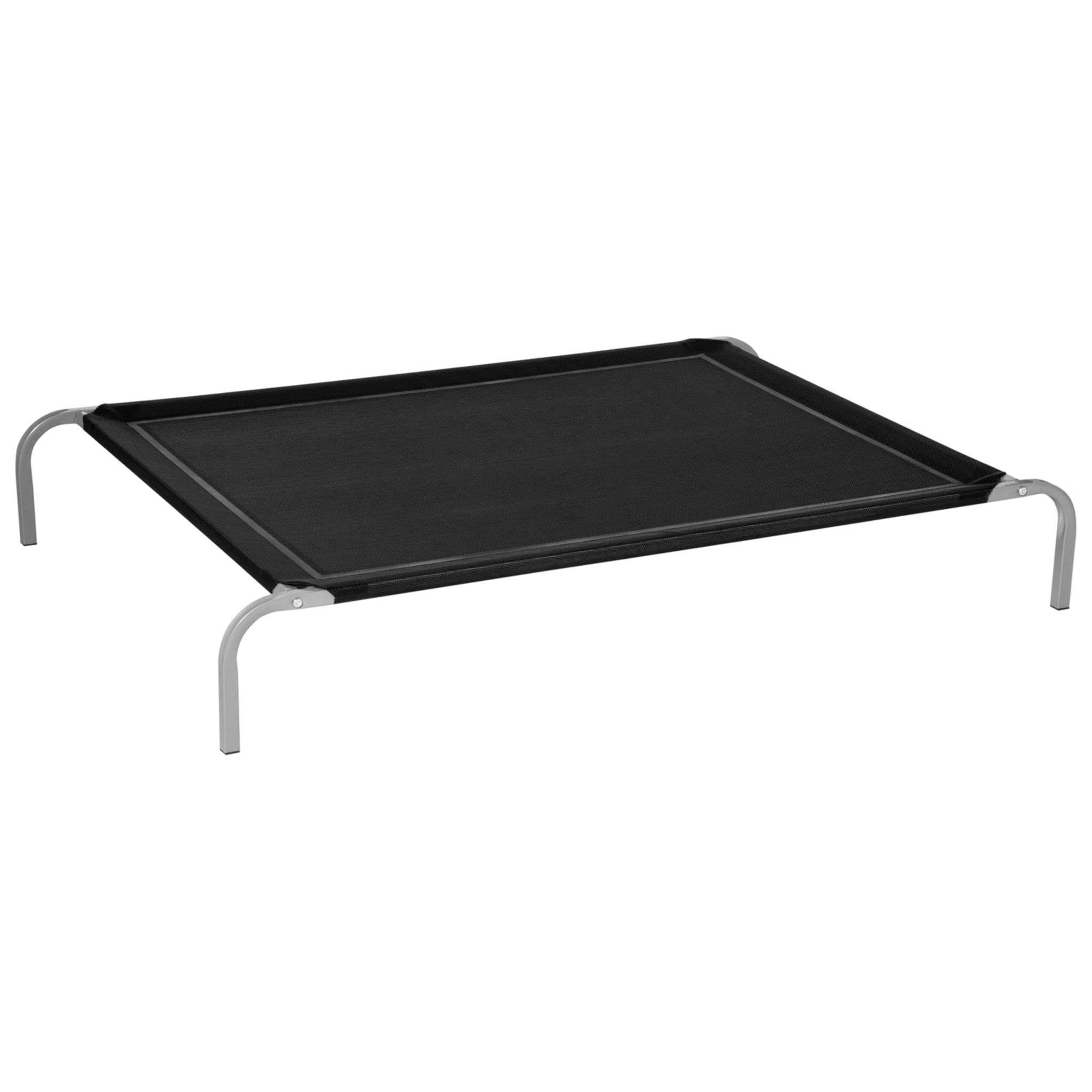 Lit pour chien chat XXL grand confort sur pied dim. 130L x 90l x 20H cm métal époxy textilène micro-perforé noir