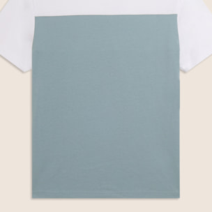 T-shirt colour block con inserto logato
