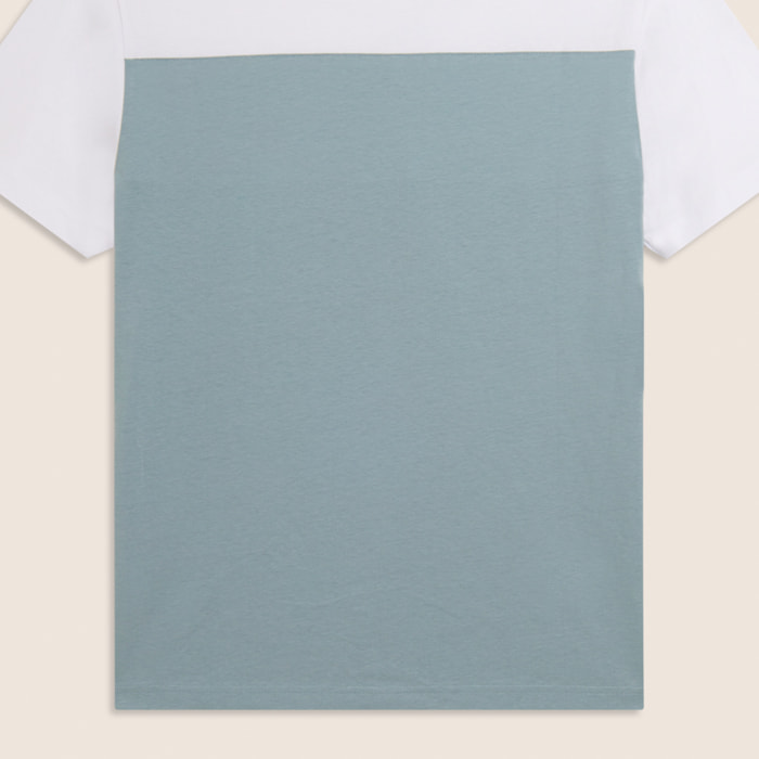 T-shirt colour block con inserto logato