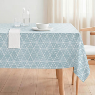 Nappe anti-taches CIEL TURQUOISE - coton mélangé