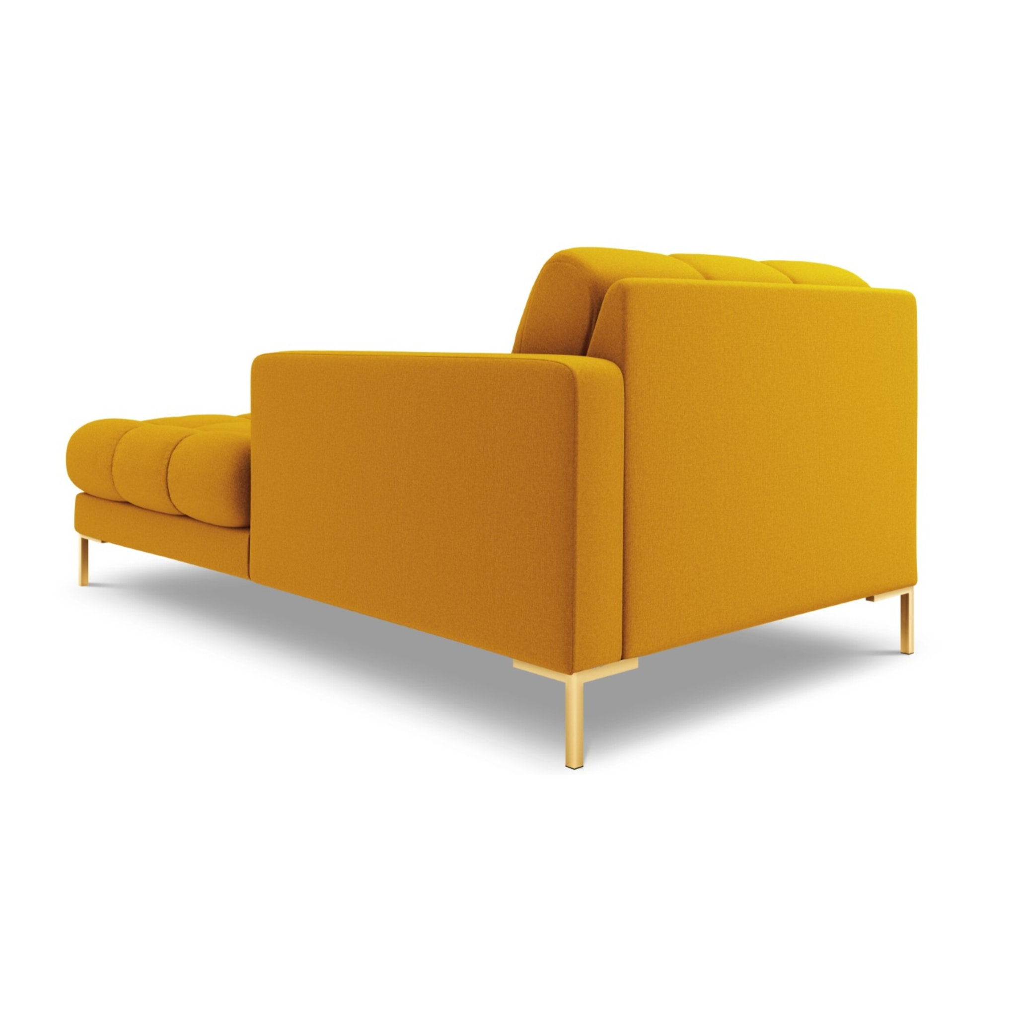 Méridienne droite "Bali" en tissu structurel jaune