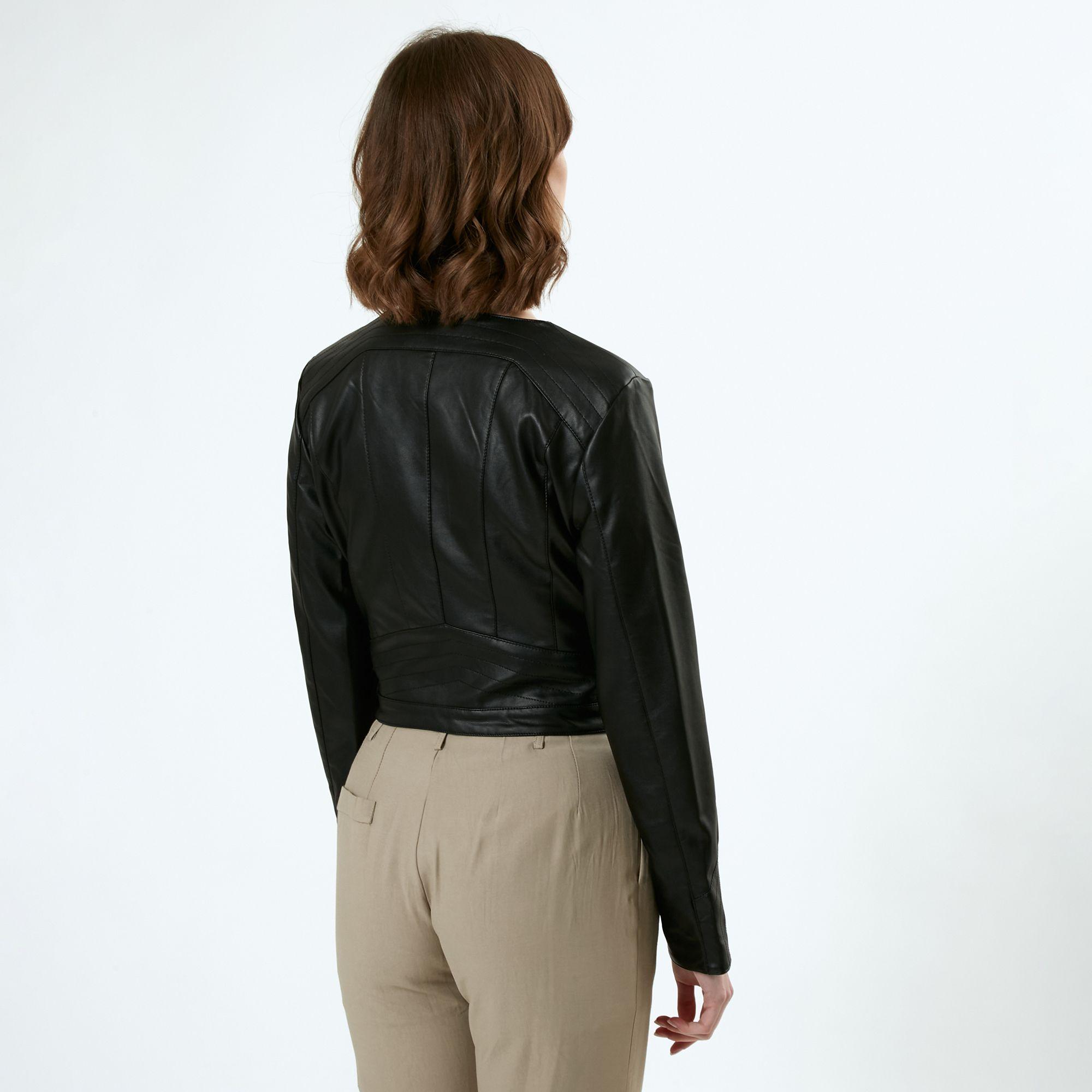 BIKER CROPPED IN ECOPELLE CON ZIP