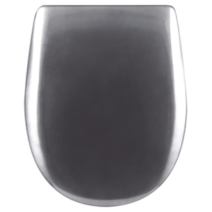 Abattant wood slim déclipsable  - Effet métal précieux - Gris anthracite