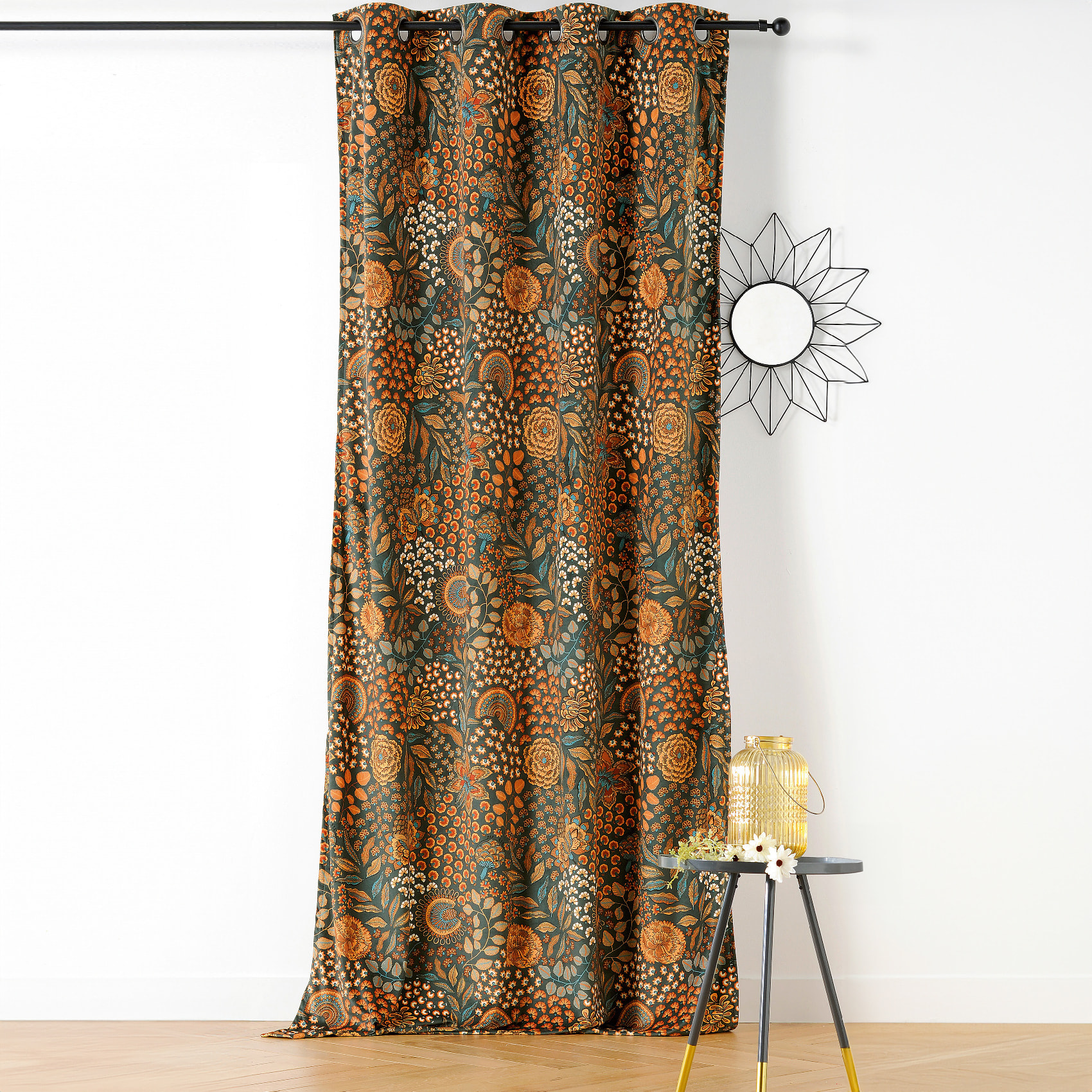 Rideau à Oeillets Motif Cachemire - Vert