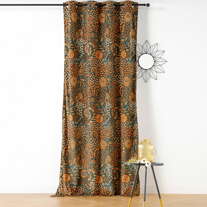 Rideau à Oeillets Motif Cachemire - Vert