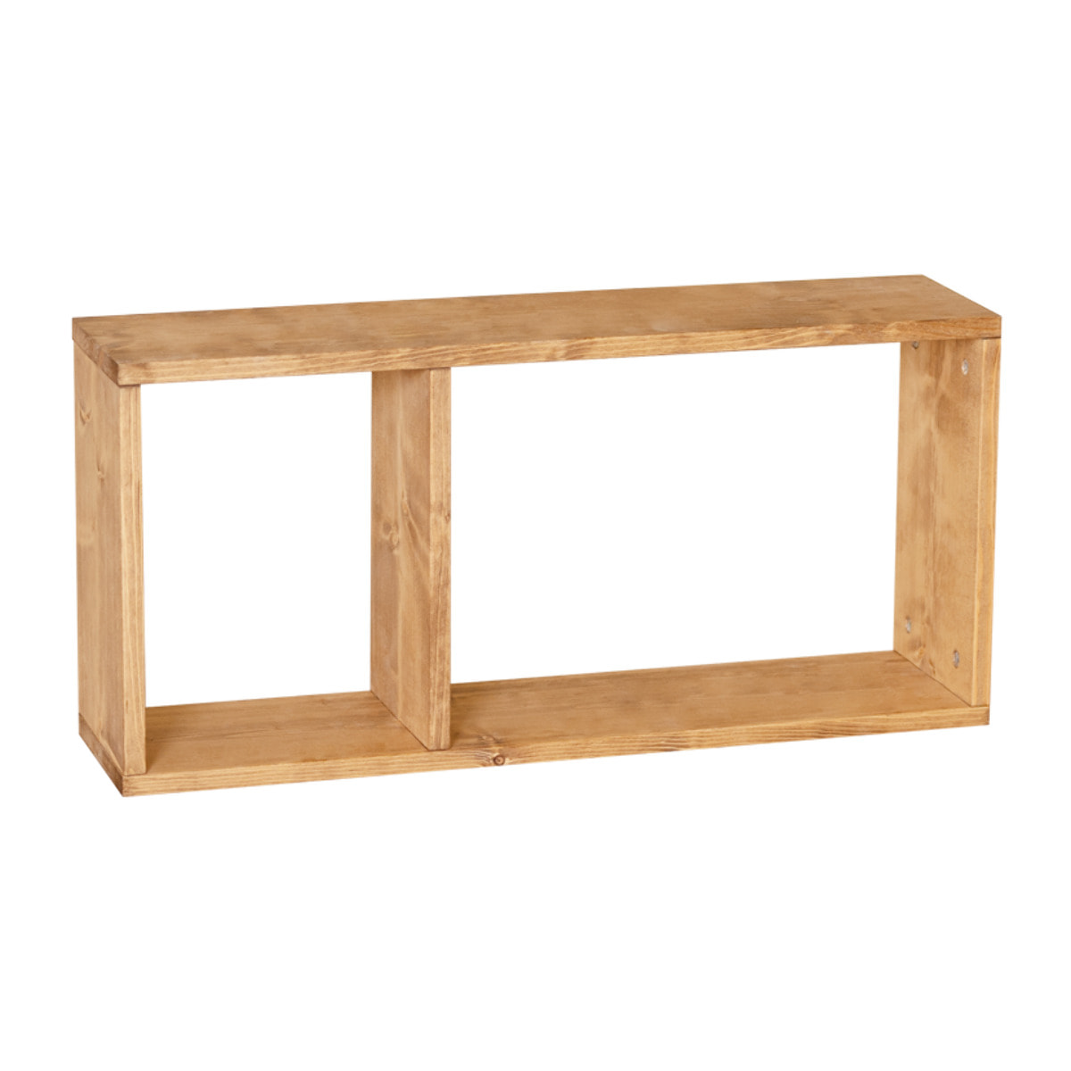 Mueble auxiliar de madera maciza en tono roble medio con 1 separador Alto: 38 Largo: 80 Ancho: 20