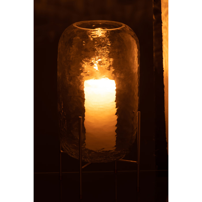 J-Line vase Rond Sur Pied - verre - transparent - large - 37 cm hoog