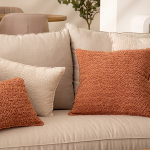 Coussin bouclette Soana terracotta 45x45cm