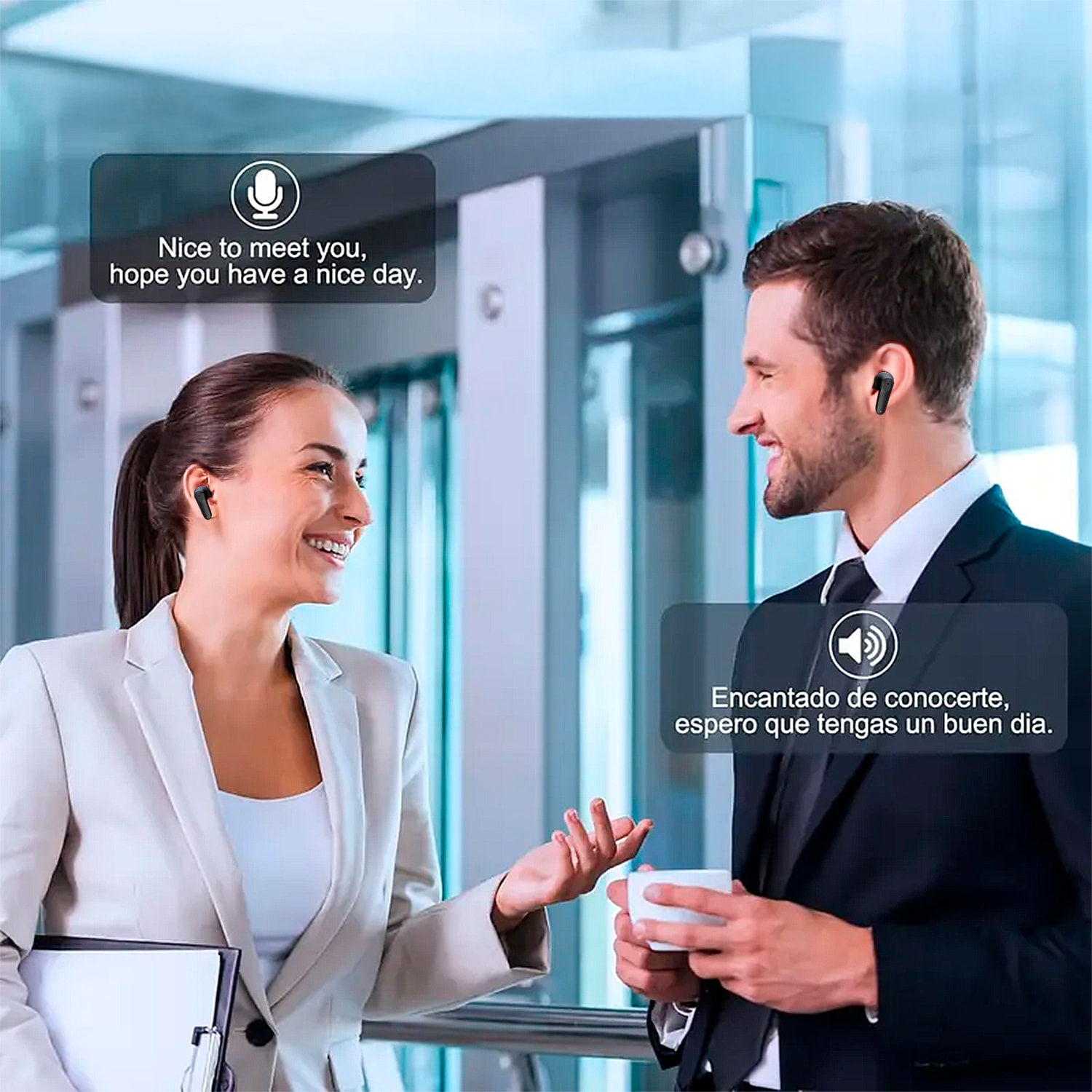 A98 Cuffie Bluetooth AI con traduttore, registrazione assistita da app.