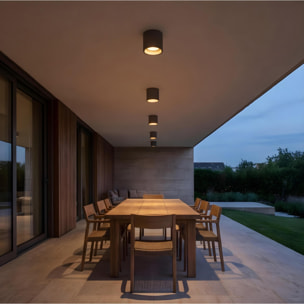 LEDS C4 Plafón IP66 Cosmos LED ø126mm LED 17.6 Blanco cálido - 3000K ON-OFF Gris 1118lm