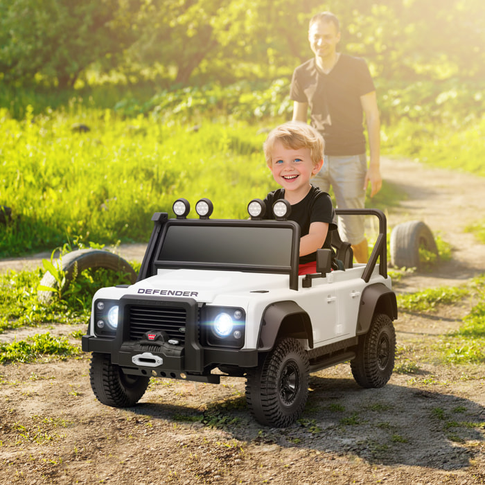 Coche Eléctrico para Niños con Licencia Land Rover 12V Coche de Batería para Niños con Control Remoto Sistema de Suspensión USB MP3 Velocidad Ajustable Faros Blanco