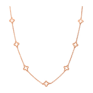 Collana Girocollo con Ciondoli a Quadrifoglio Traforati