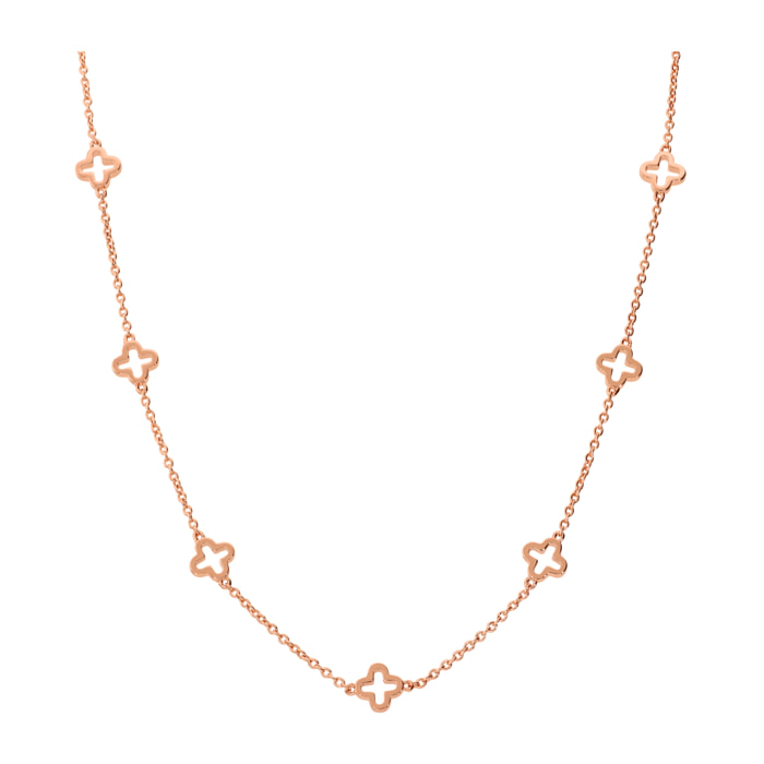 Collana Girocollo con Ciondoli a Quadrifoglio Traforati