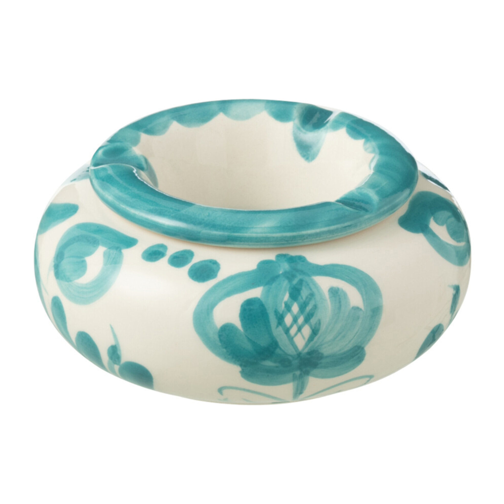 J-Line cendrier Granada - céramique - blanc/aqua - small