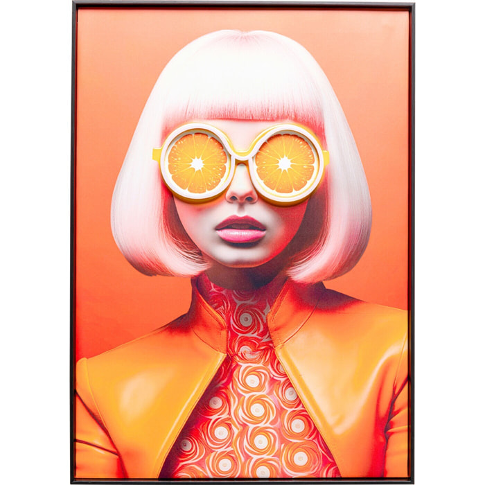 Tableau LED lunettes de soleil oranges 50x70cm Kare Design