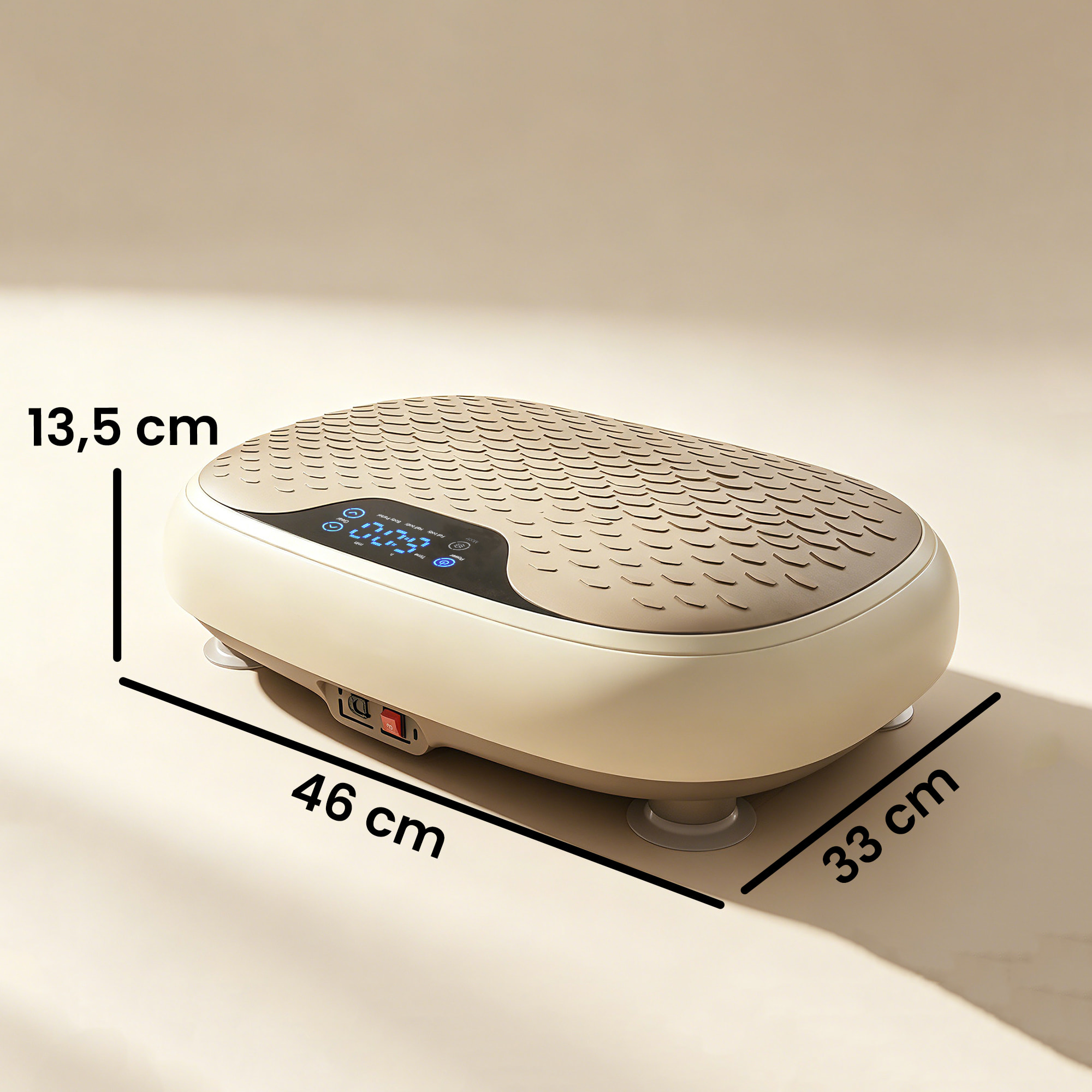 Plateforme vibrante oscillante 20 niveaux d'intensité 3 prog. écran LED télécommande beige