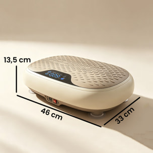 Plateforme vibrante oscillante 20 niveaux d'intensité 3 prog. écran LED télécommande beige