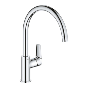 62x44 cm évier avec égouttoir réversible en Granite, à encastrer, noir + mitigeur lavabo/cuisine Grohe StartEdge (SATSE2BG313)