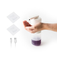 Dispenser di sapone liquido automatico ricaricabile Bitesap - bianco - 11x21,5x6,5 cm