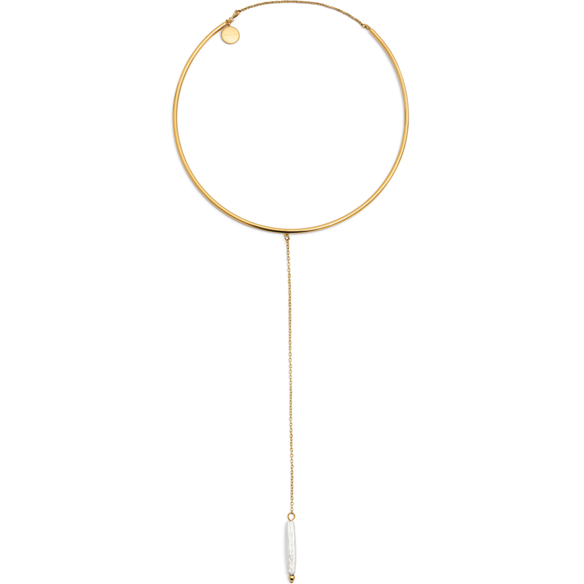 Collana Y Pearl Acciao Placcato Oro