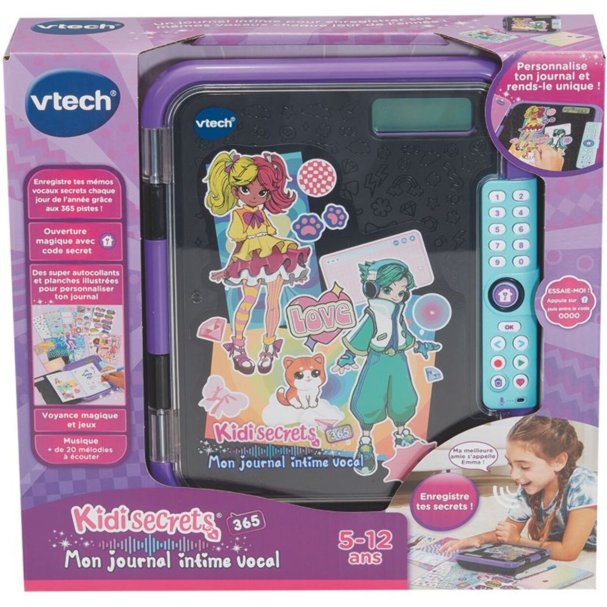 Jeu éducatif VTECH KidiSecrets365-Mon journal intime noir