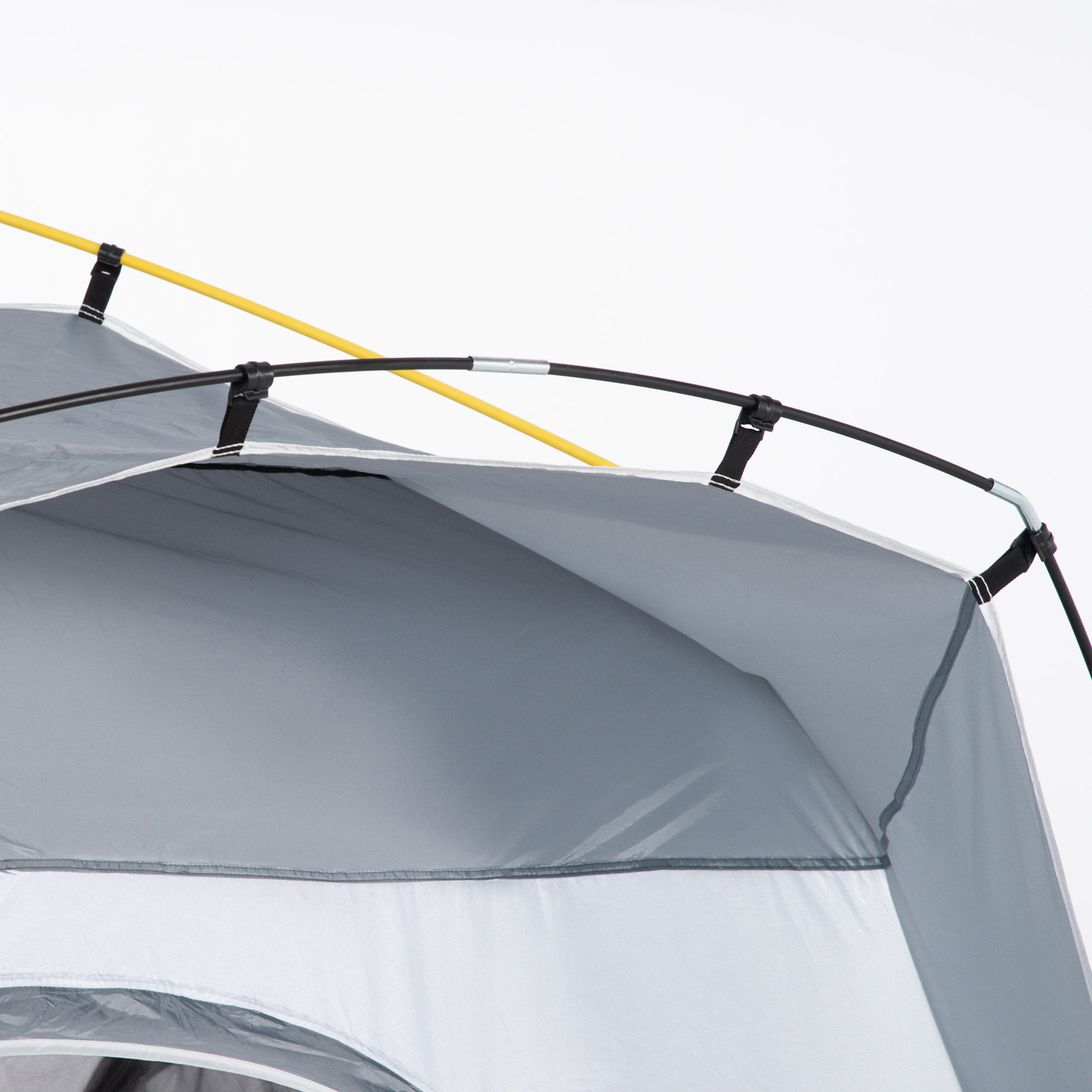 Tienda de Campaña Instantánea para 4 Personas Tienda de Camping con 4 Ventanas 2 Bolsillos y Bolsa de Transporte 240x240x199 cm Gris y Blanco