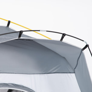 Tienda de Campaña Instantánea para 4 Personas Tienda de Camping con 4 Ventanas 2 Bolsillos y Bolsa de Transporte 240x240x199 cm Gris y Blanco