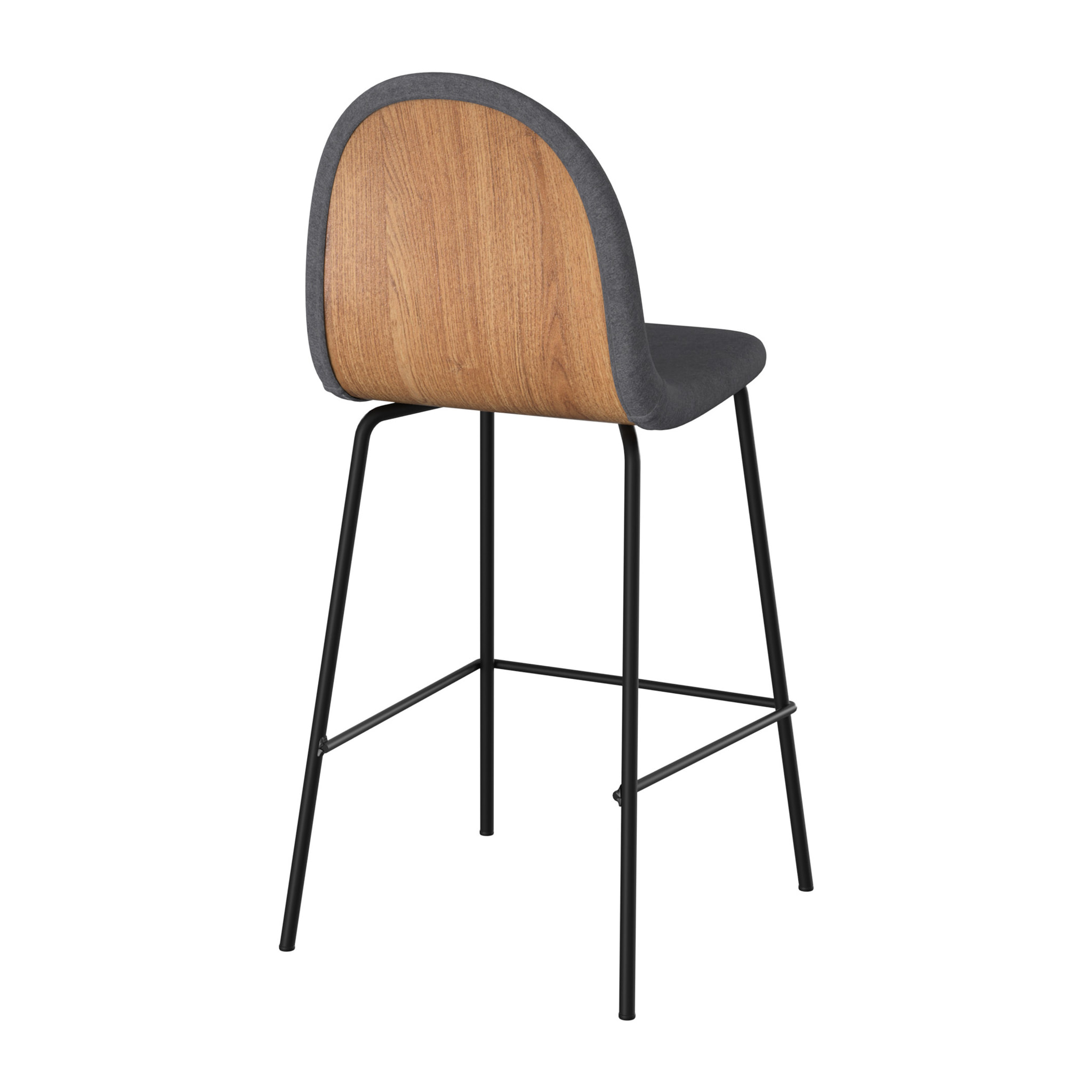 Lot de 2 chaises pour îlot central en tissu gris foncé 63 cm - Léna