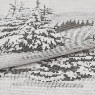 Tissu d'ameublement Jacquard Sapins Enneigés - Gris clair