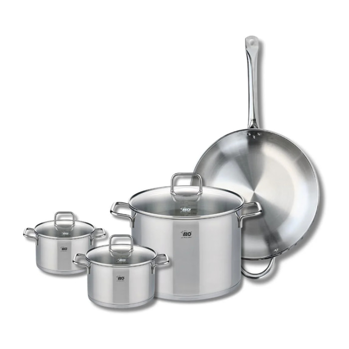 Set de 1 Poêle de cuisson 32 cm et 3 faitouts 14, 16 et 26 cm Elo Profi Citrin