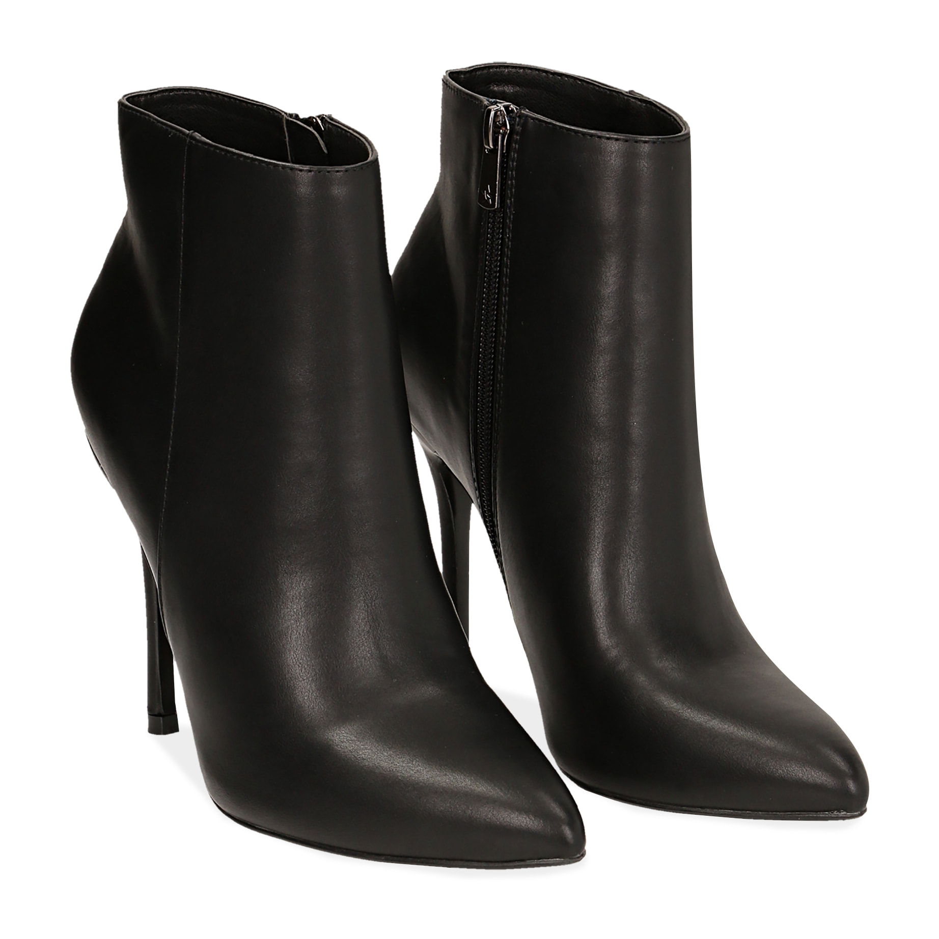 Botines negros en eco-piel, tacón de 10,5 cm