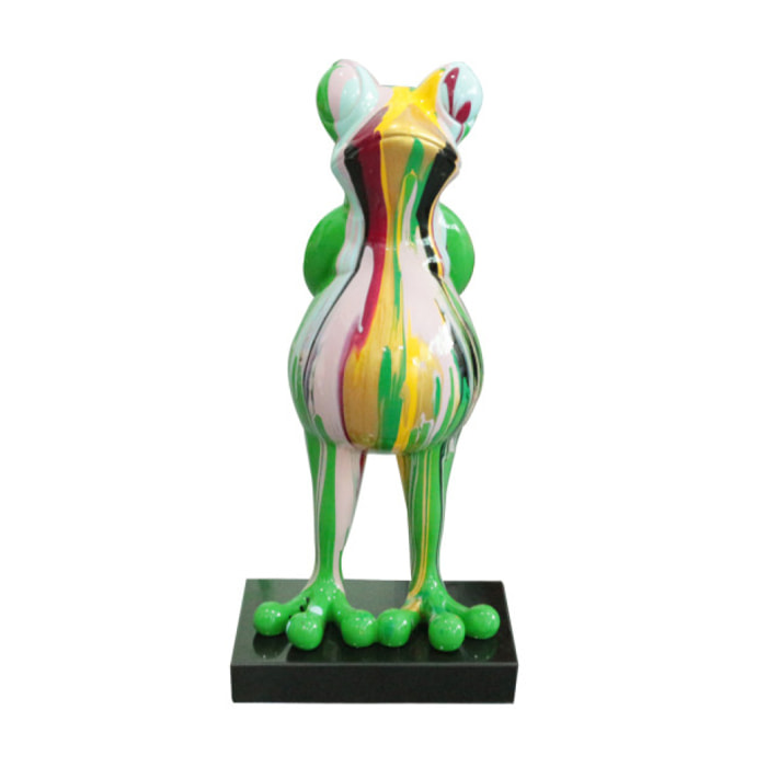 Statue grenouille debout en résine multicolore H68cm - FROGGY 02