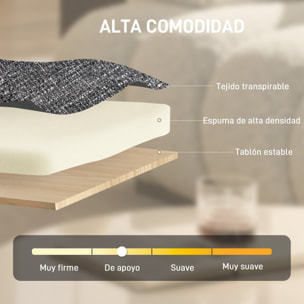 Butaca de Salón con Asiento Giratorio, Sillón de Salón, Tapizado en Lino, con Asiento Amplio, Acolchado Grueso, Patas de Metal para Dormitorio, Lectura, Gris Oscuro