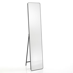 Porte-manteau avec miroir Tomasucci CRAFTY, en acier et verre, noir, 30 × 36 × 150 cm