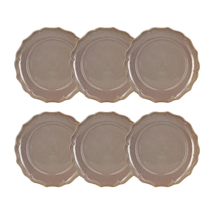 Lot de 6 assiettes plates 26,5cm en grès violet SIGNATURE