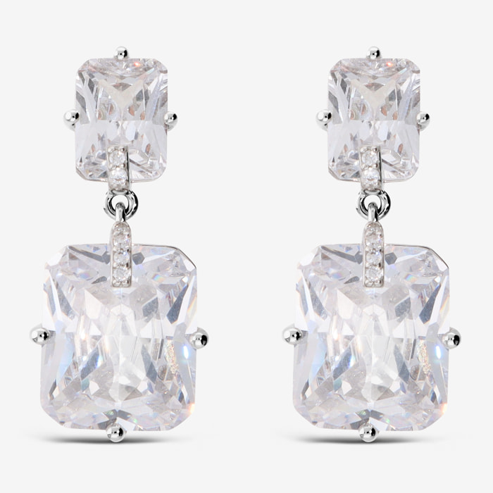 Orecchini Pendenti con Cubic Zirconia Bianche