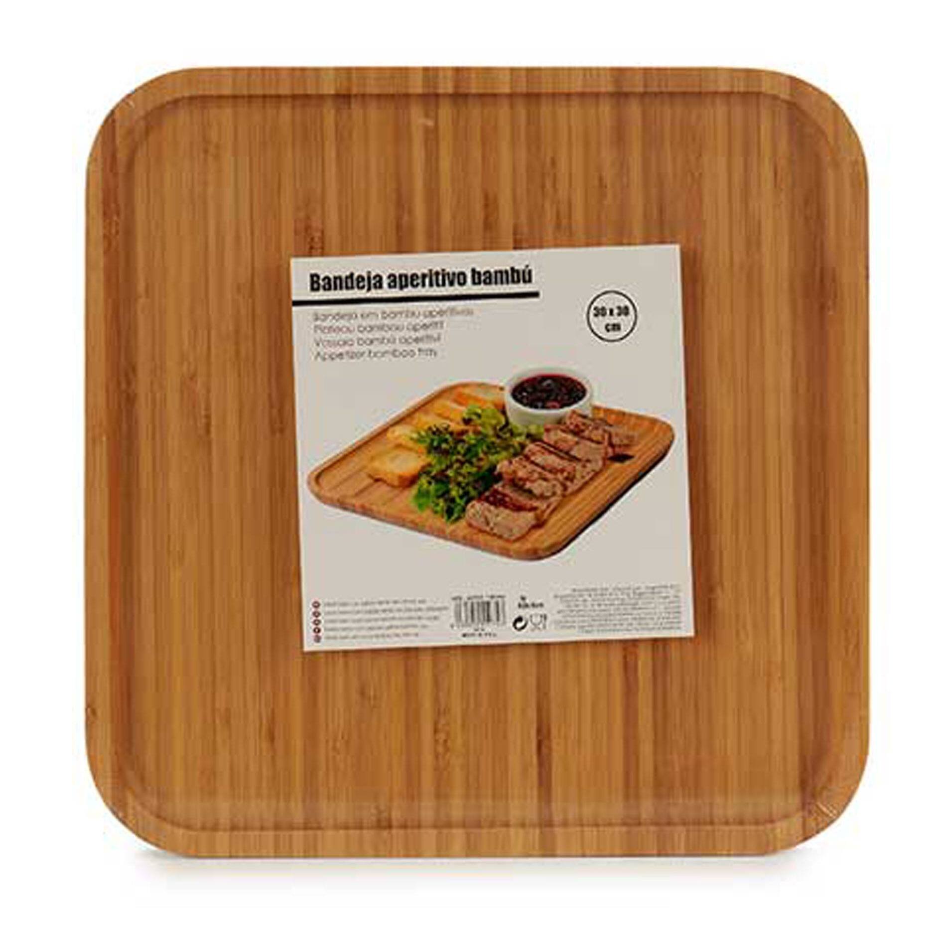 Tabla grande cuadrada bambu aperitivo 30 colección kinvara