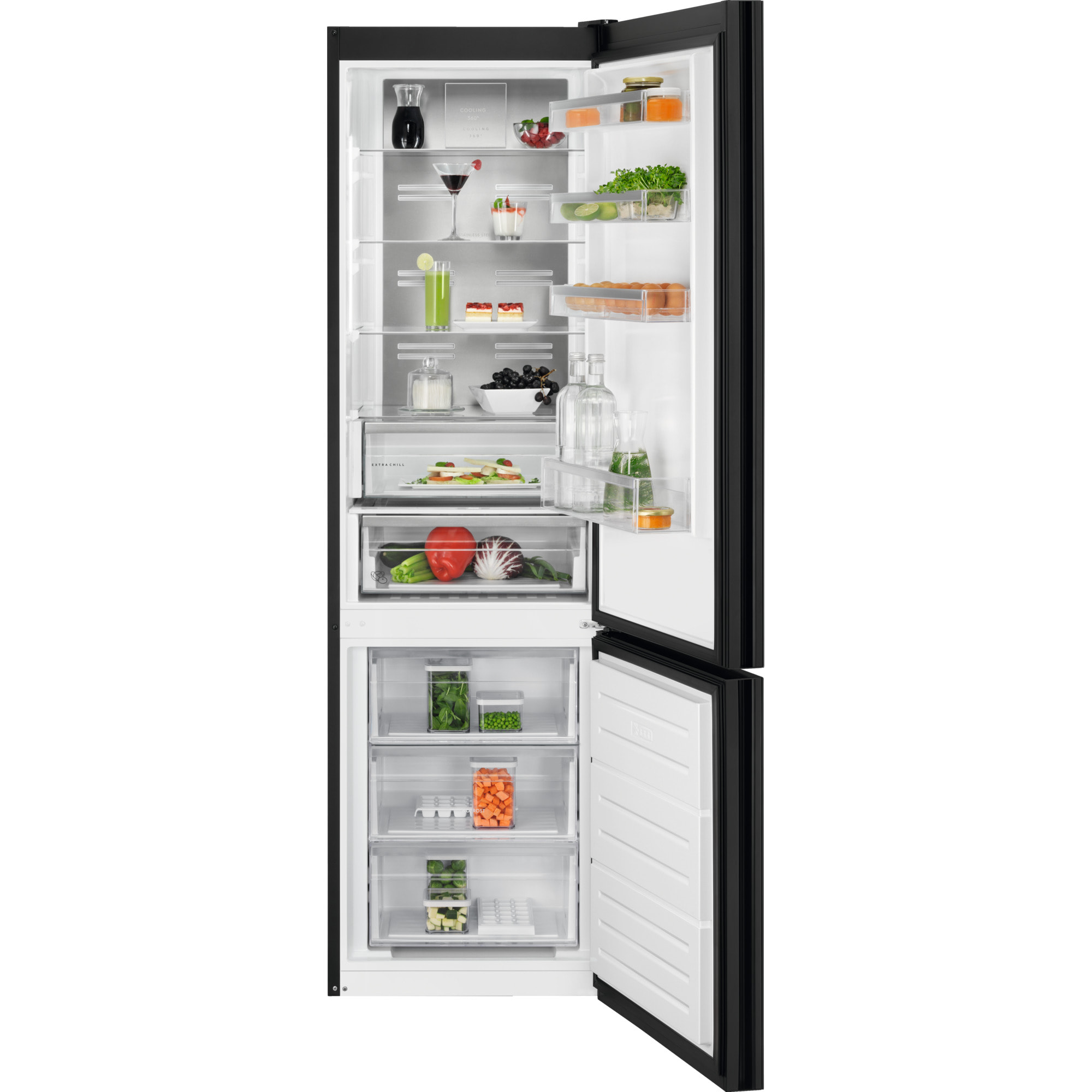 AEG Frigorífico combi de libre instalación Serie 8000 Negro de 201 cm ORC8M361EE