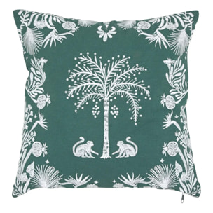 Coussin brodé The palm resort 45x45cm vert